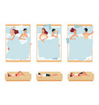 set sleeping couple man and woman vector image