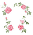 watercolor pink rose flower bouquet vector image vector image