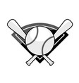 baseball emblem - two crossed bat and ball vector image