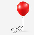 optical glasses attached to red balloon black vector image