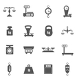 scales weighing weight black icons set vector image