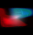 abstract red blue circle mesh wave light on black vector image