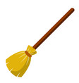 broom sweeping and old wooden mop vector image