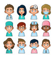 doctor and medical nurse avatar sign set cute vector image vector image