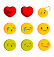 emotional faces cry sick funny smiles set vector image