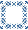 polish folk frame isolated on white background vector image