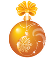 christmas yellow ball vector image