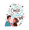 happy love couple and lettering composition vector image vector image