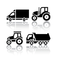 set of transport icons - tractor and tipper vector image