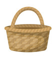 straw basket for carrying fruits and vegetables vector image