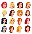 fashion female avatars vector image vector image