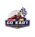go kart racing badge logo vector image