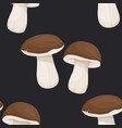 seamless pattern with bolete mushroom vector image vector image