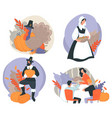 family celebration of thanksgiving day vector image