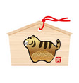 votive picture tablet with a vintage tiger vector image