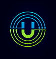 letter u connection logo template this logo vector image vector image