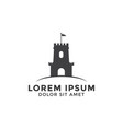 simple castle logo icon design template vector image