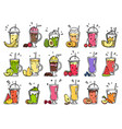 smoothie hand drawn pictures of summer cocktails vector image