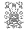 yoga meditation pose ornamental vector image vector image