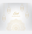 eid mubarak banner with line style vector image vector image