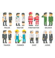 flat design people with professions set vector image