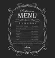 restaurant menu frame blackboard hand drawn vector image vector image