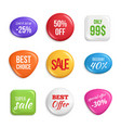 sale badges labels of best offers and sales vector image