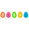 set colorful easter eggs in paper cut style vector image vector image