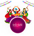 beautiful of people performing garba dance vector image vector image