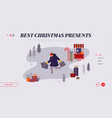 christmas market internet advertisement landing vector image vector image
