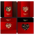 set of valentines day cards background with gold vector image