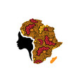 concept african woman face profile silhouette vector image