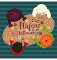 halloween card - trick or treat characters vector image vector image