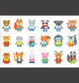 toy kids animals in clothes characters set cute vector image vector image