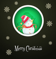 with christmas and snowman vector image vector image
