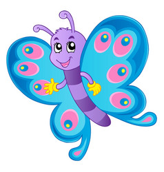Colorful butterfly with happy smile Royalty Free Vector