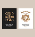 set camping template flyer brochure vector image vector image