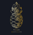decorative golden pineapple vector image