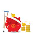 piggy bank design of accident concepts vector image vector image