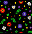 seamless floral pattern on black background vector image vector image