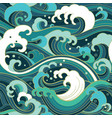 marine seamless pattern with water waves vector image vector image