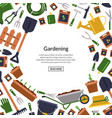 flat gardening icons background with place vector image vector image