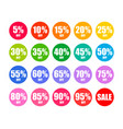 set of round discount tags in colors of rainbow vector image