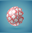 blue realistic shaded thumbs up globe vector image