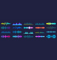 colored sound waves collection analog and digital vector image