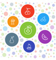 fruit icons vector image vector image