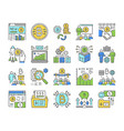 ico initial coin offer collection icons set vector image vector image