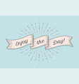 ribbon with text enjoy the day vector image vector image