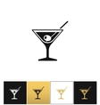cocktail glass sign with martini vodka and olive vector image
