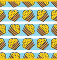 colorful cute cupcake seamless pattern vector image